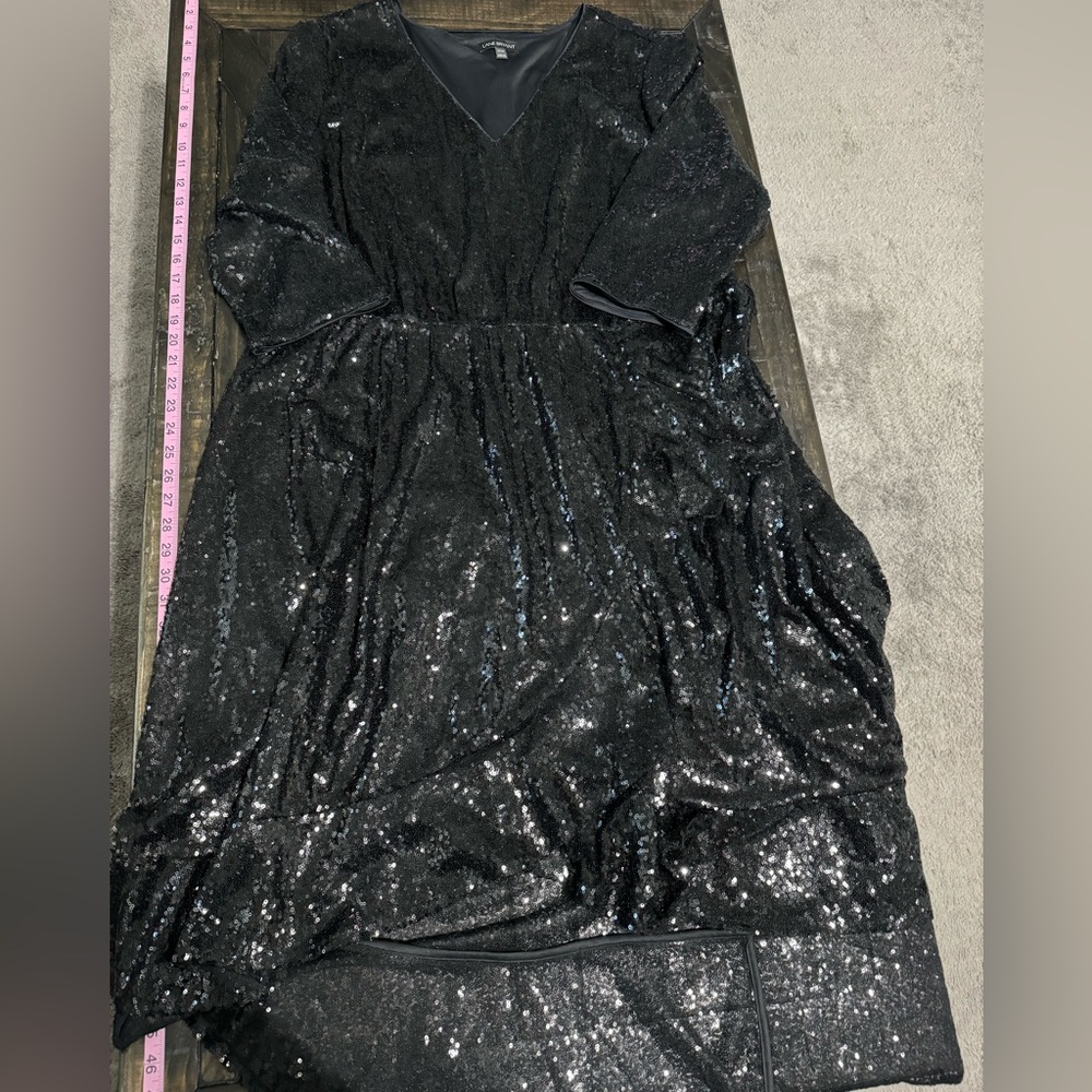 Lane Bryant black sequin holiday dress